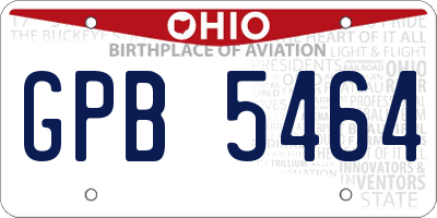 OH license plate GPB5464
