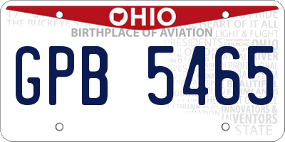 OH license plate GPB5465