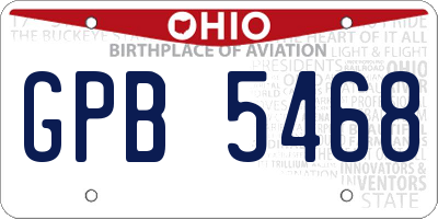 OH license plate GPB5468