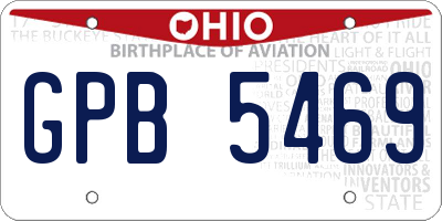 OH license plate GPB5469