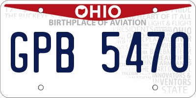 OH license plate GPB5470