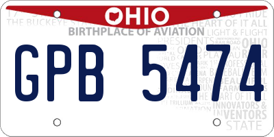 OH license plate GPB5474