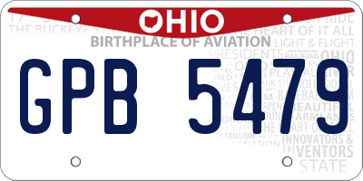 OH license plate GPB5479
