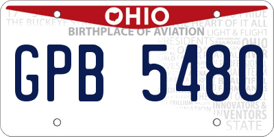 OH license plate GPB5480