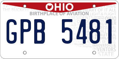 OH license plate GPB5481