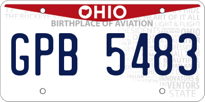 OH license plate GPB5483