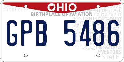 OH license plate GPB5486