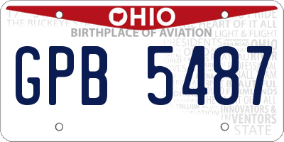 OH license plate GPB5487