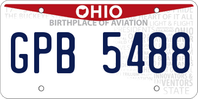 OH license plate GPB5488