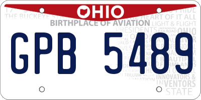 OH license plate GPB5489