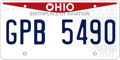 OH license plate GPB5490