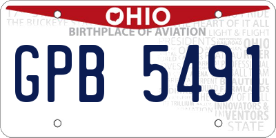 OH license plate GPB5491