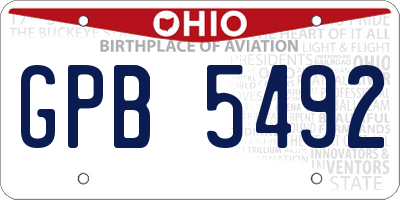 OH license plate GPB5492