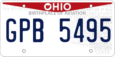 OH license plate GPB5495
