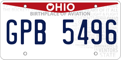 OH license plate GPB5496