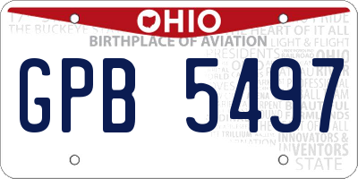 OH license plate GPB5497