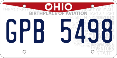 OH license plate GPB5498