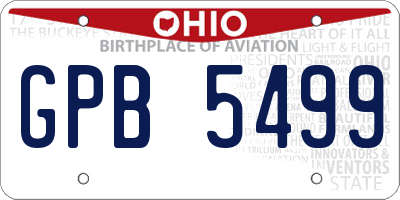 OH license plate GPB5499