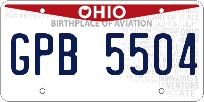 OH license plate GPB5504