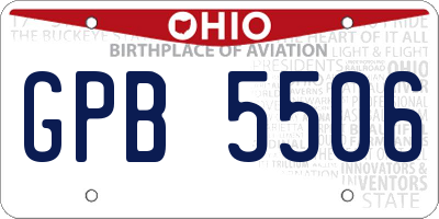 OH license plate GPB5506