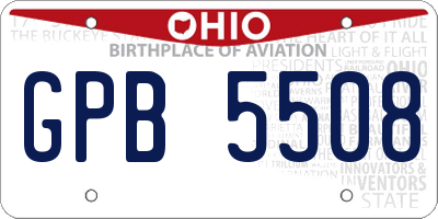 OH license plate GPB5508