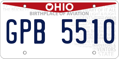 OH license plate GPB5510