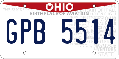 OH license plate GPB5514
