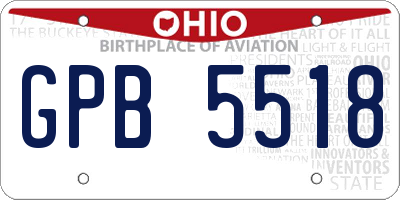 OH license plate GPB5518