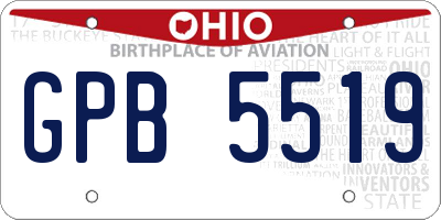 OH license plate GPB5519
