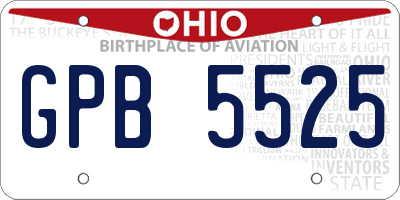 OH license plate GPB5525