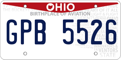 OH license plate GPB5526
