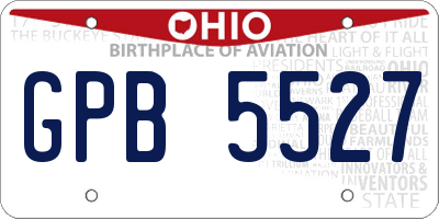 OH license plate GPB5527