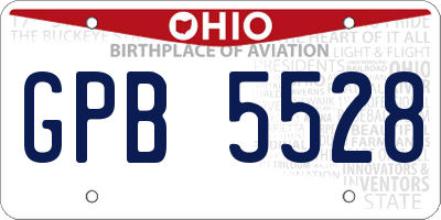 OH license plate GPB5528