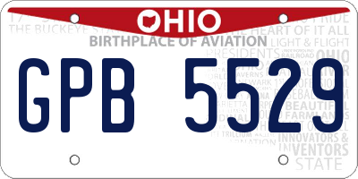 OH license plate GPB5529