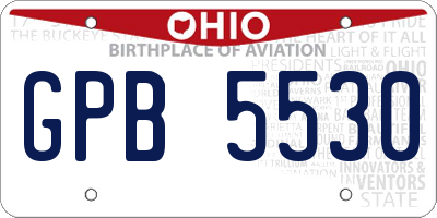 OH license plate GPB5530