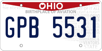 OH license plate GPB5531