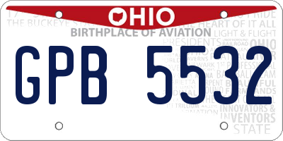 OH license plate GPB5532