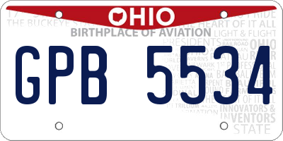 OH license plate GPB5534