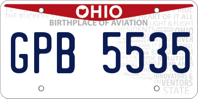 OH license plate GPB5535