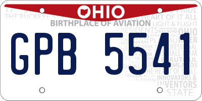 OH license plate GPB5541