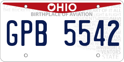 OH license plate GPB5542