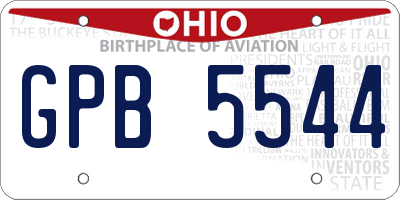 OH license plate GPB5544
