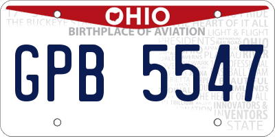 OH license plate GPB5547