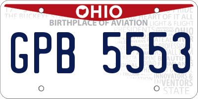 OH license plate GPB5553