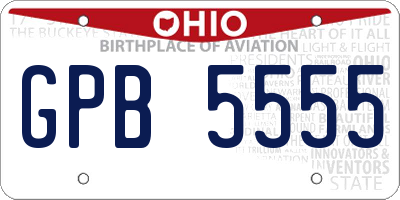 OH license plate GPB5555