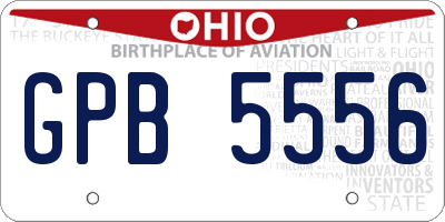 OH license plate GPB5556