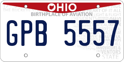 OH license plate GPB5557