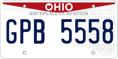 OH license plate GPB5558