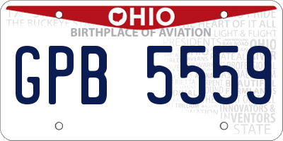 OH license plate GPB5559