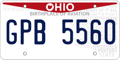 OH license plate GPB5560